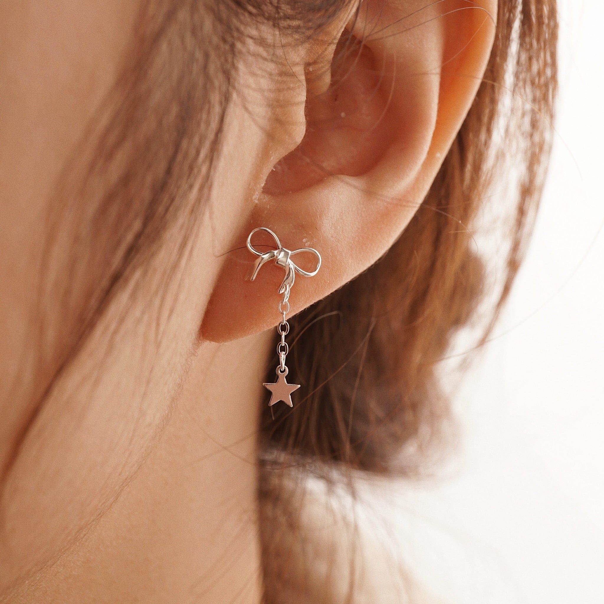  BOW STAR DROP EARRINGS (S) 