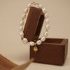  CLOVER LEAF - BOLD RICE SHAPE PEARL MIX ORBIT BRACELET 