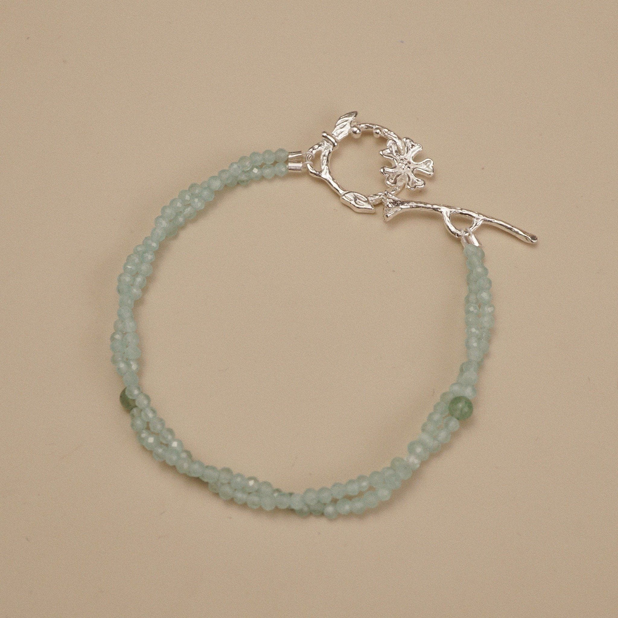  BLOSSOM CLASP GREEN STONE BRACELET (S) 