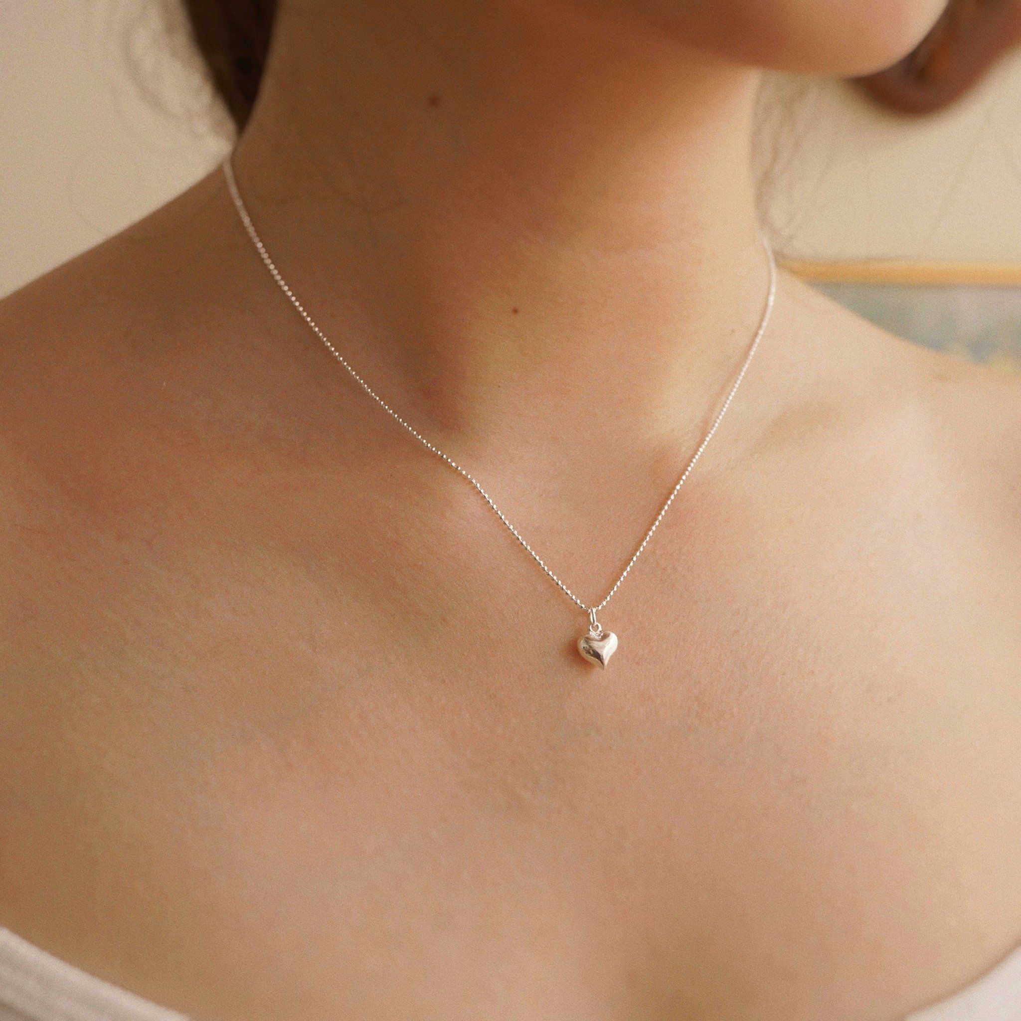 PUFF HEART BEADED CHAIN NECKLACE (S) 