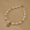  CLOVER LEAF - BOLD RICE SHAPE PEARL MIX ORBIT BRACELET 