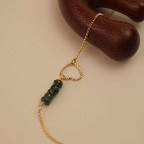 SPARKLE HEART EMERALD MINI CURB BRACELET