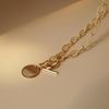  CLASSIC DISC - TOGGLE CLASP OVAL CABLE NECKLACE 