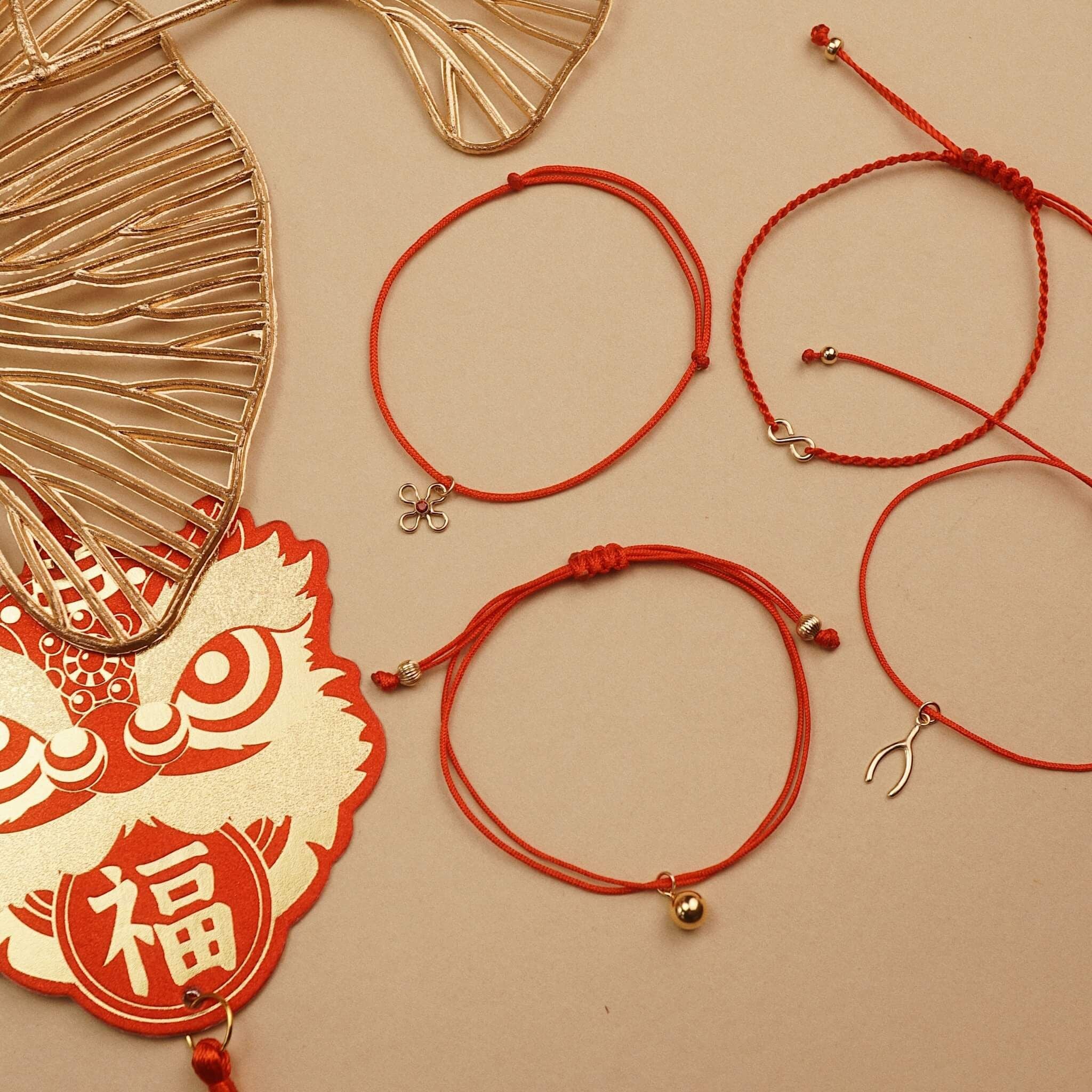  DROPBALL - RED LUCKY STRING BRACELET 