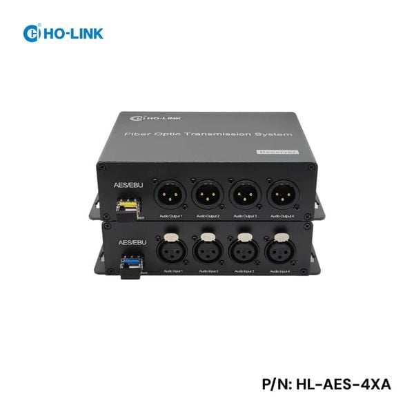  Bộ chuyển đổi audio qua quang 4 kênh AES/EBU HO-LINK HL-AES-4XA 