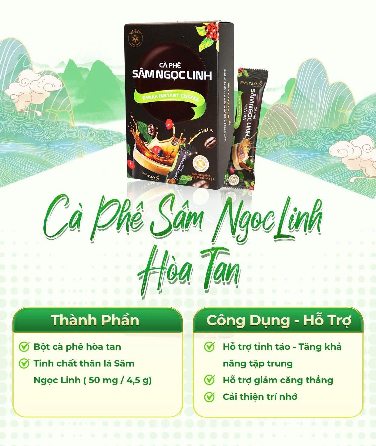  Cà phê Sâm Ngọc Linh hòa tan 