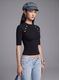  ÁO TAY LỬNG ĐÍNH NÚT HOA / DEMI TOP (ATL02) 
