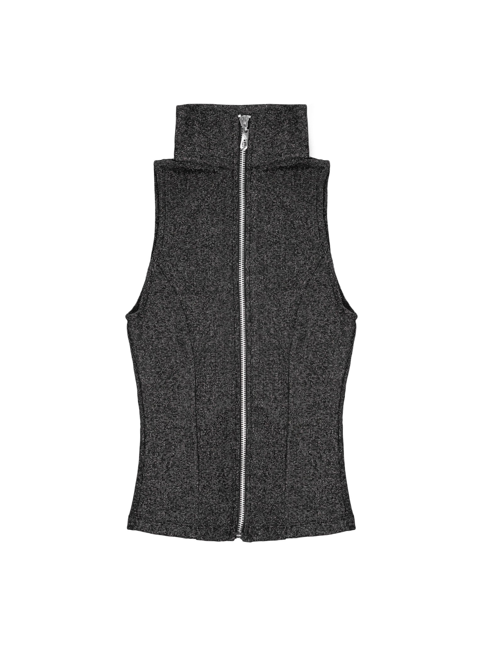  Áo Ba Lỗ Nữ Body Chiết Eo Cổ Trụ Vải Kim Tuyến Khoá Kéo Kim Loại (ABL12) 