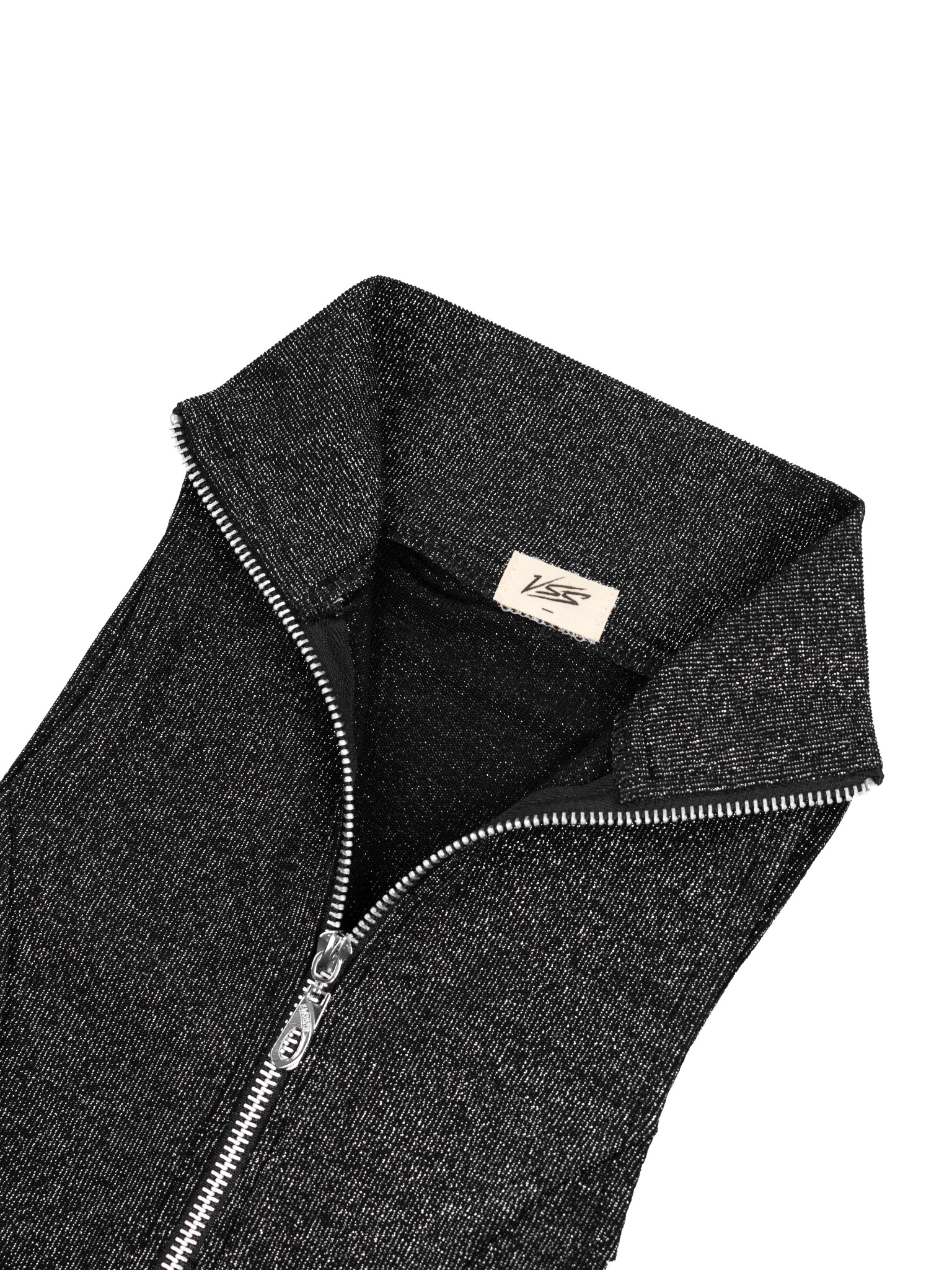  Áo Ba Lỗ Nữ Body Chiết Eo Cổ Trụ Vải Kim Tuyến Khoá Kéo Kim Loại (ABL12) 