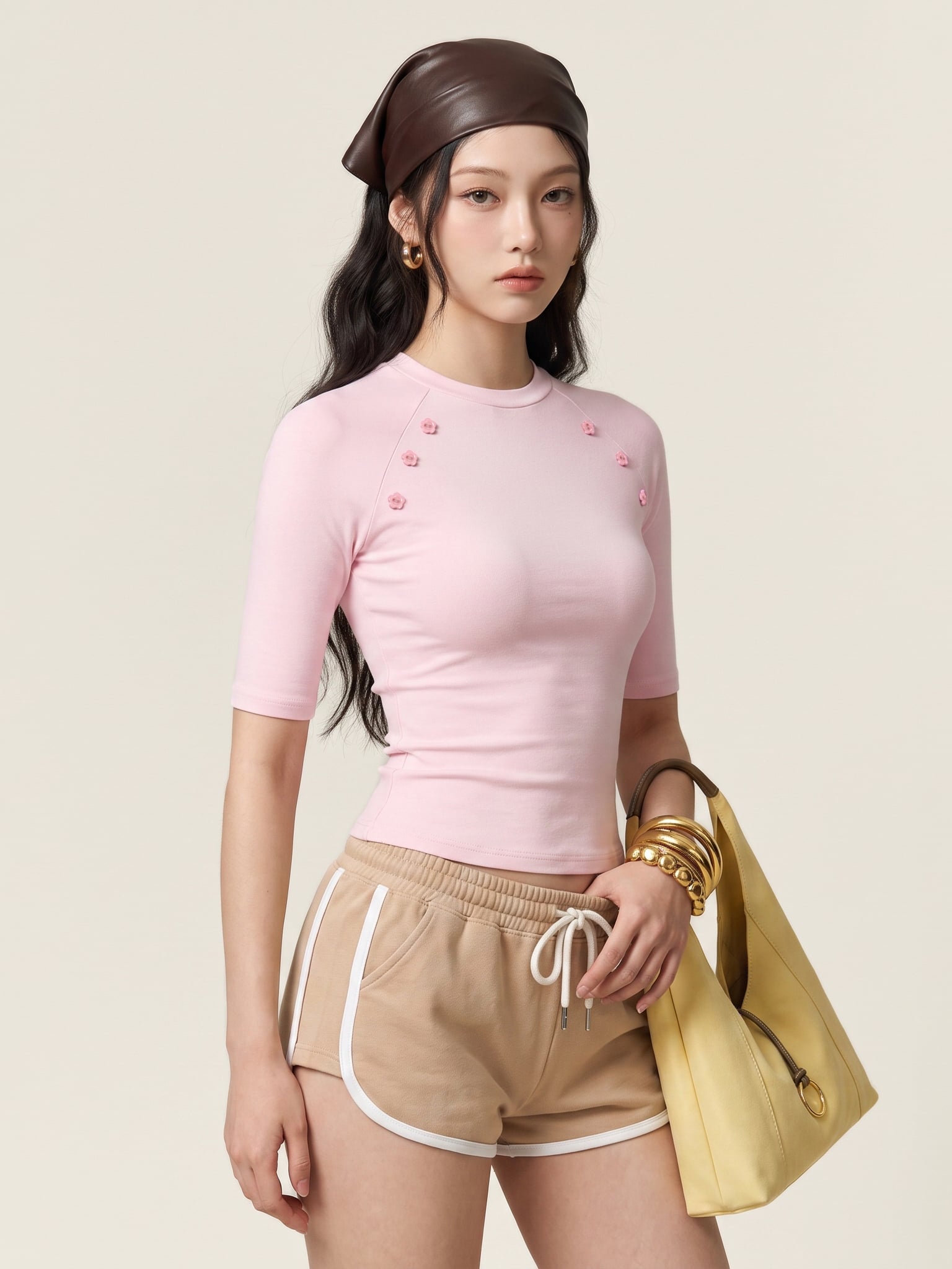  ÁO TAY LỬNG ĐÍNH NÚT HOA / DEMI TOP (ATL02) 