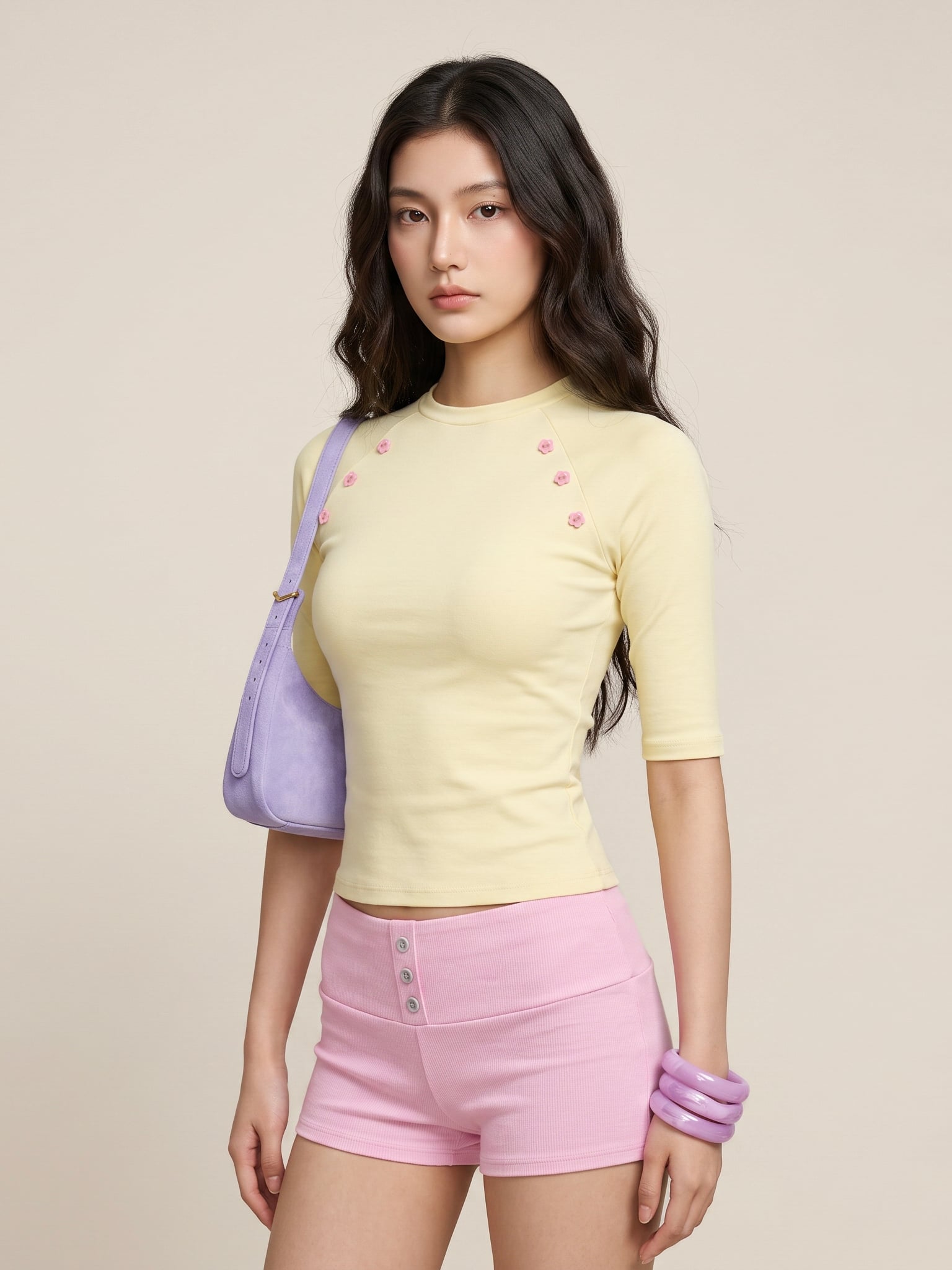  ÁO TAY LỬNG ĐÍNH NÚT HOA / DEMI TOP (ATL02) 
