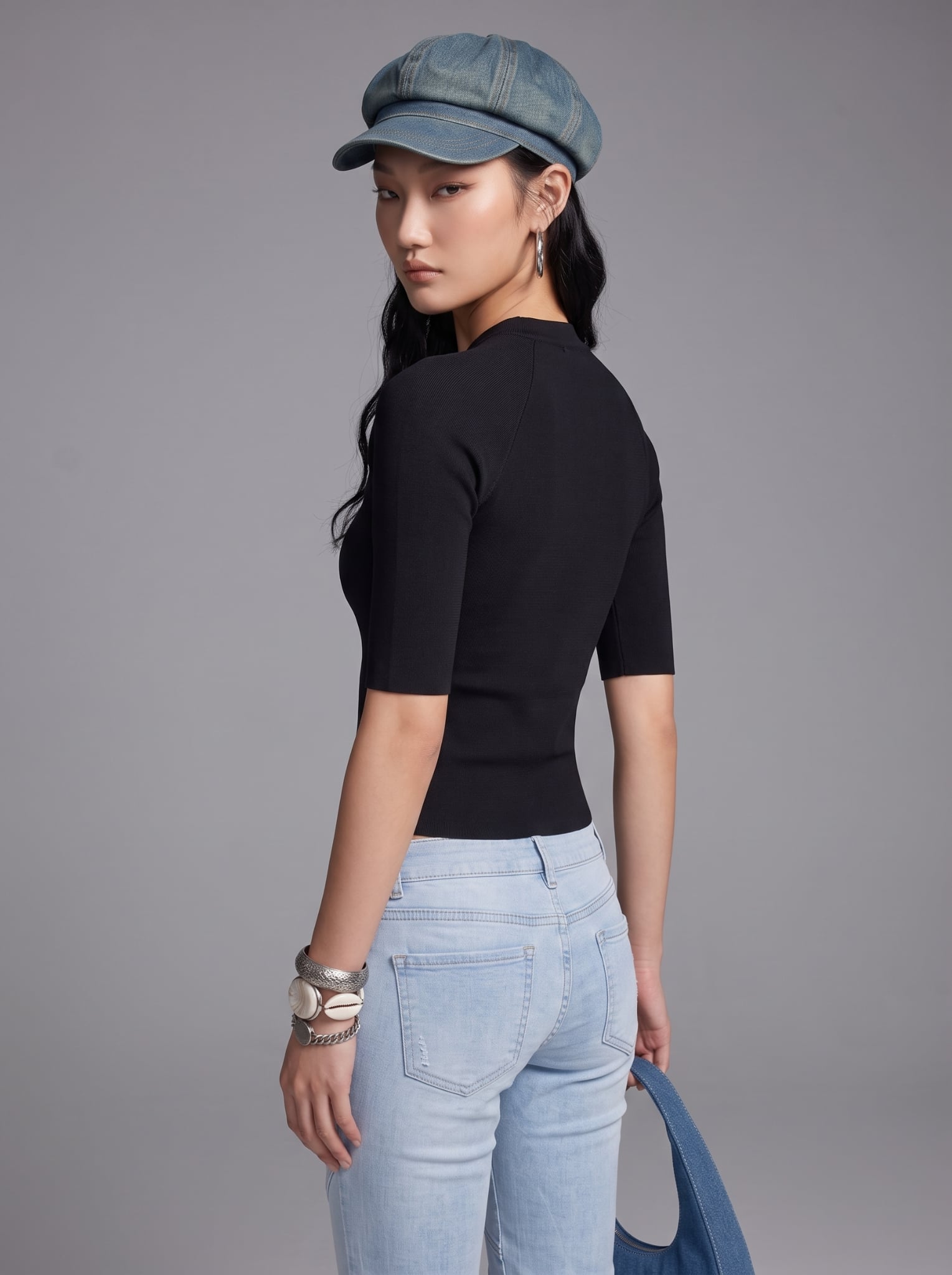  ÁO TAY LỬNG ĐÍNH NÚT HOA / DEMI TOP (ATL02) 