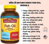  Viên Uống Dầu Cá Nature Made Fish Oil Omega-3 1200mg 