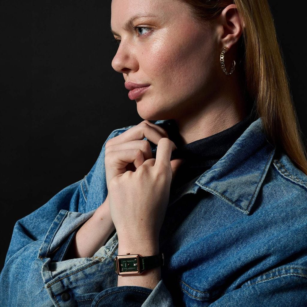 Đồng hồ Nữ Raquel Dây Da 23 MM, mặt màu Xanh lá, ES5366