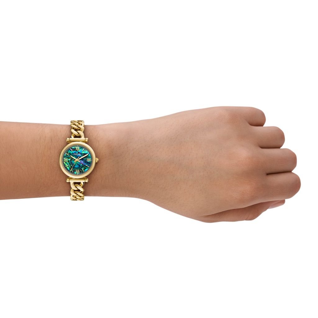Đồng hồ Nữ Fossil Carlie dây thép không gỉ 28 MM mặt  xà cừ ES5416