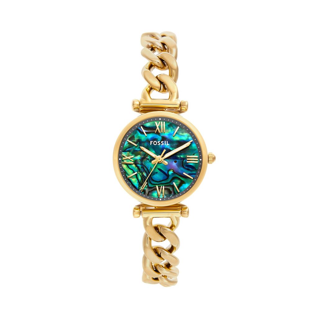 Đồng hồ Nữ Fossil Carlie dây thép không gỉ 28 MM mặt  xà cừ ES5416