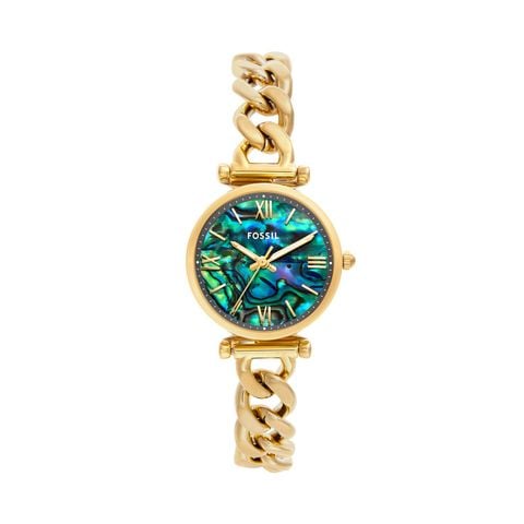 Đồng hồ Nữ Fossil Carlie dây thép không gỉ 28 MM mặt  xà cừ ES5416