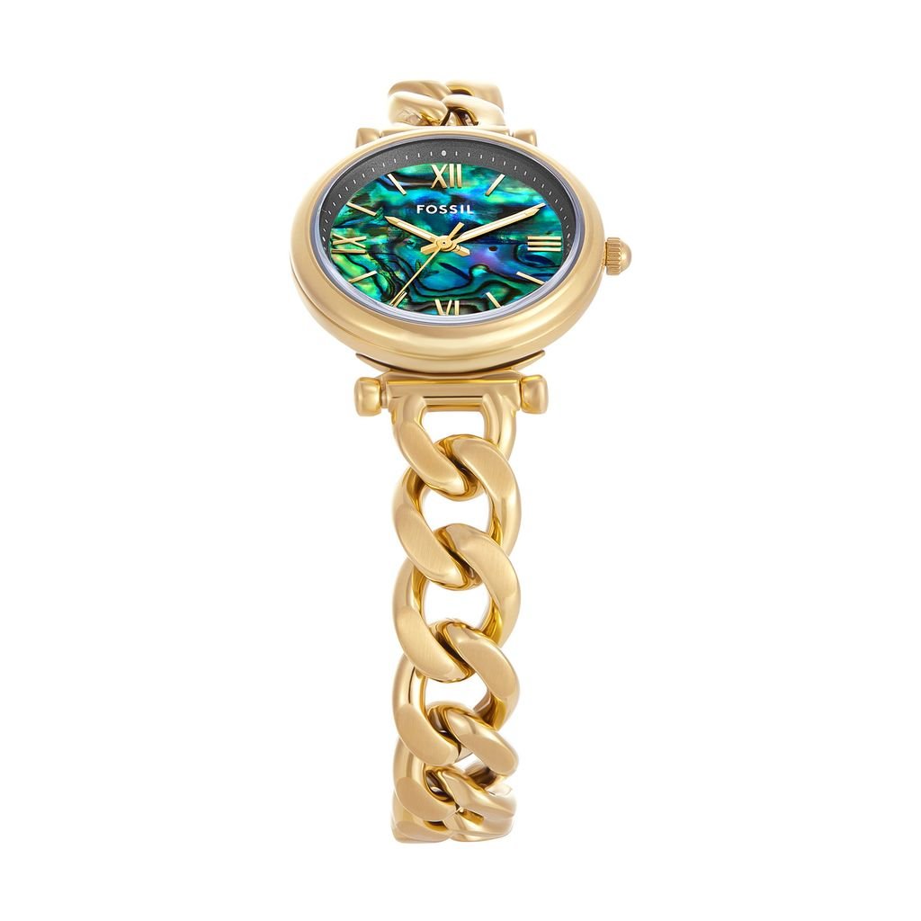 Đồng hồ Nữ Fossil Carlie dây thép không gỉ 28 MM mặt  xà cừ ES5416