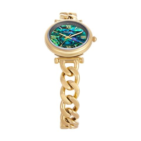 Đồng hồ Nữ Fossil Carlie dây thép không gỉ 28 MM mặt  xà cừ ES5416