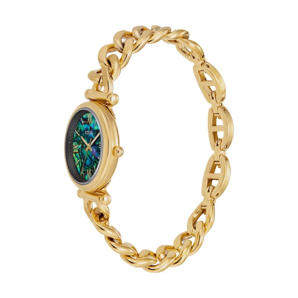 Đồng hồ Nữ Fossil Carlie dây thép không gỉ 28 MM mặt  xà cừ ES5416