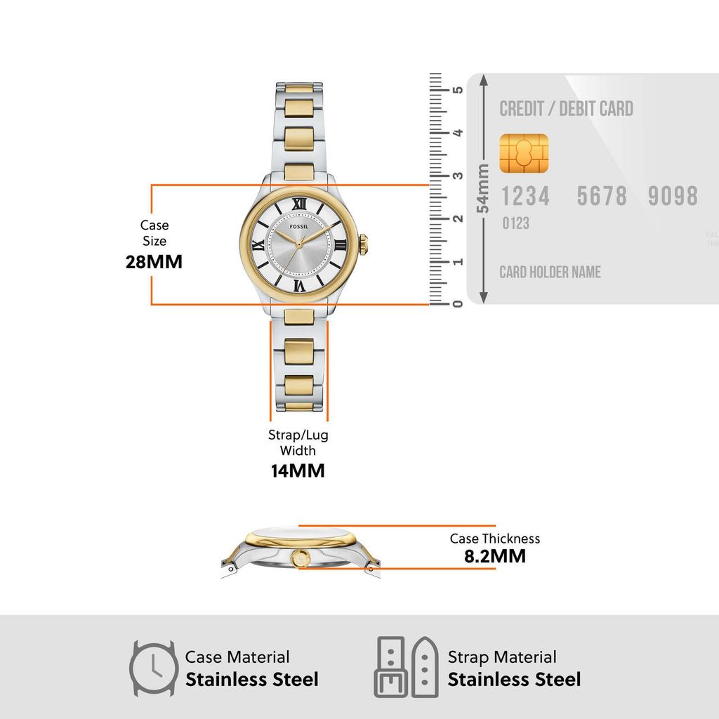 Đồng hồ Nữ Gilmore Dây thép không gỉ 28 MM, mặt màu Bạc, ES5422