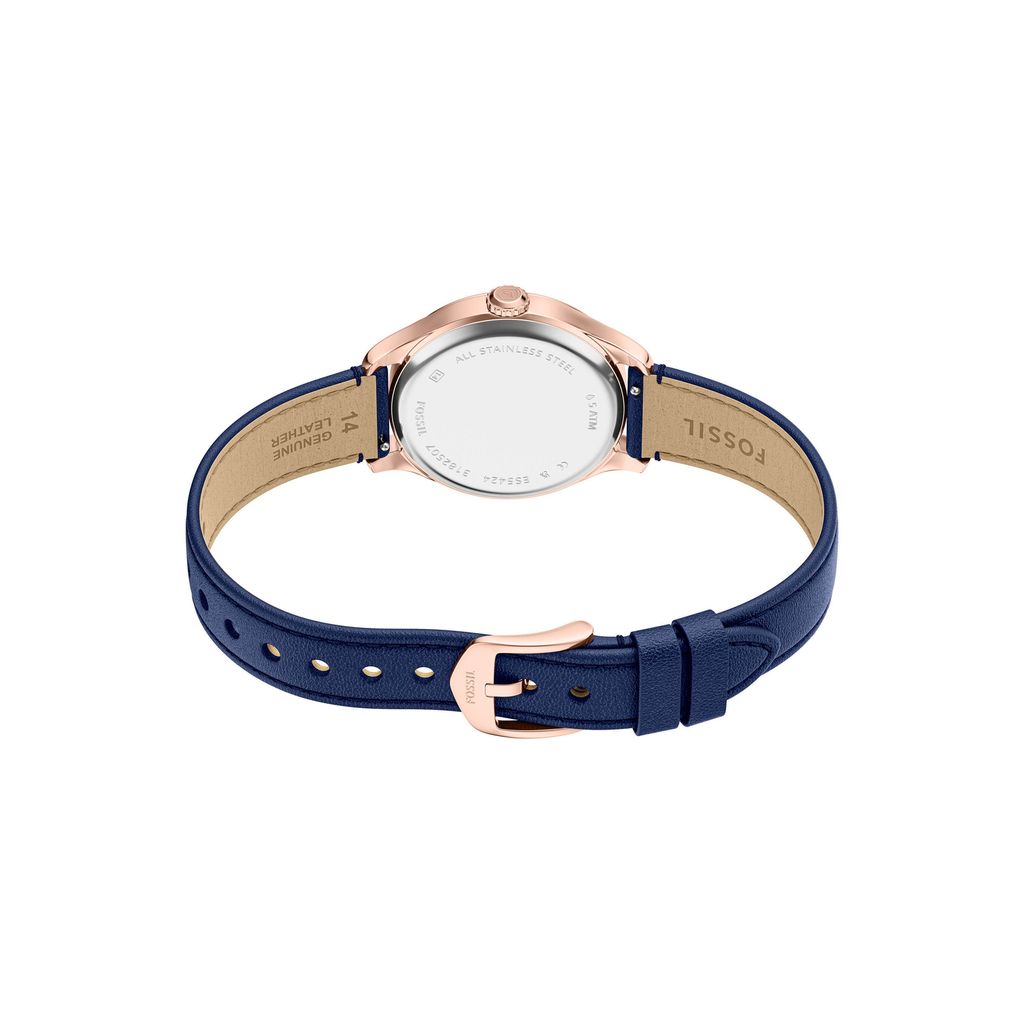 Đồng hồ Nữ Fossil Gilmore dây da, màu xanh, mặt  màu xanh 28 MM ES5424