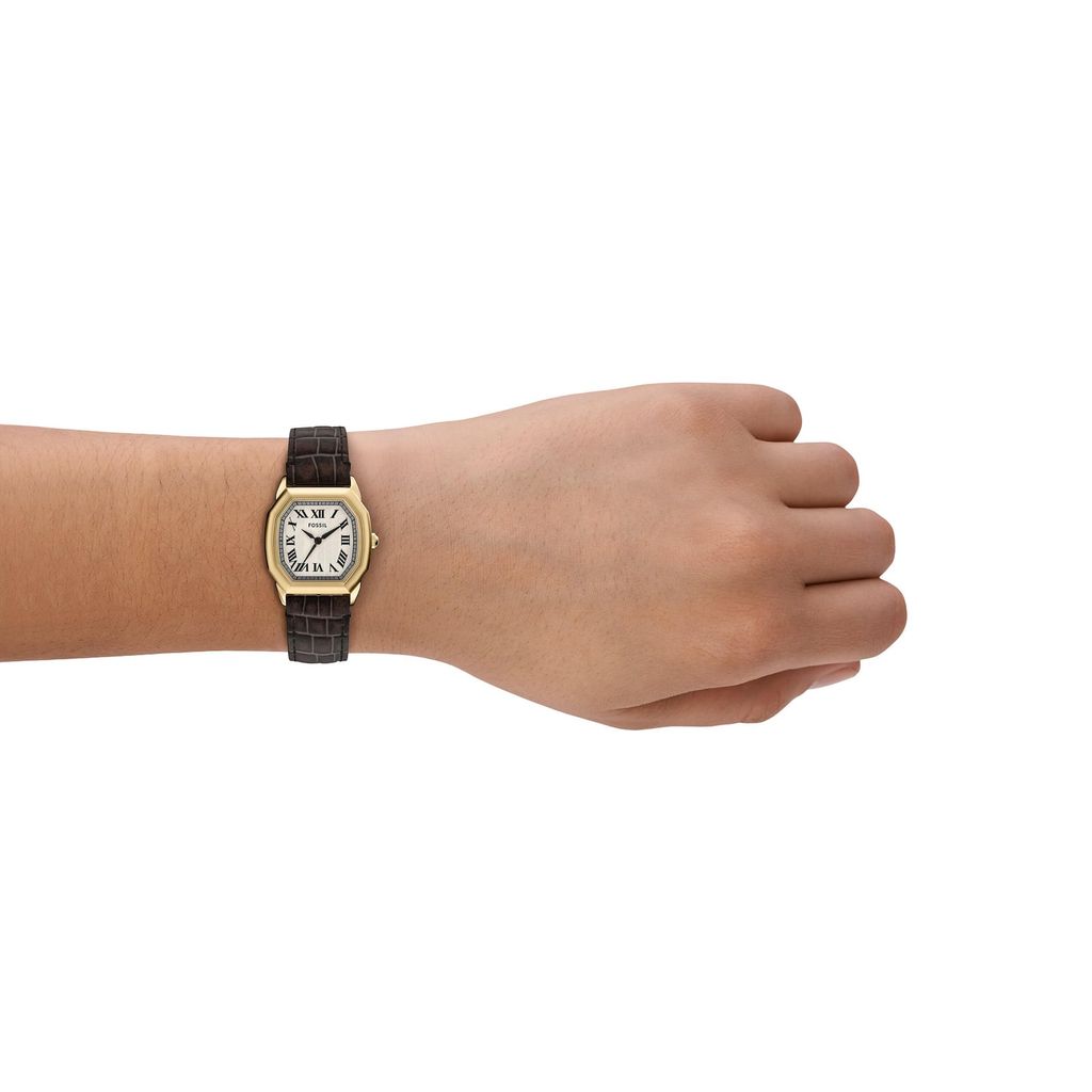 Đồng hồ Nữ Fossil Harlow dây màu nâu mặt hình bác giác ES5426