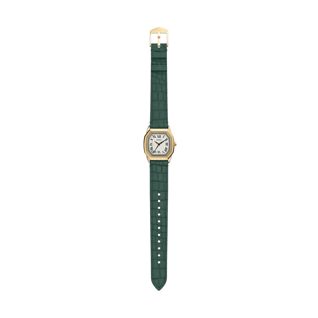 Đồng hồ Nữ Fossil Harlow màu dây xanh lá mặt bát giác màu kem  ES5427