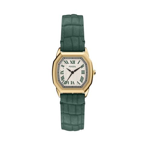 Đồng hồ Nữ Fossil Harlow màu dây xanh lá mặt bát giác màu kem  ES5427