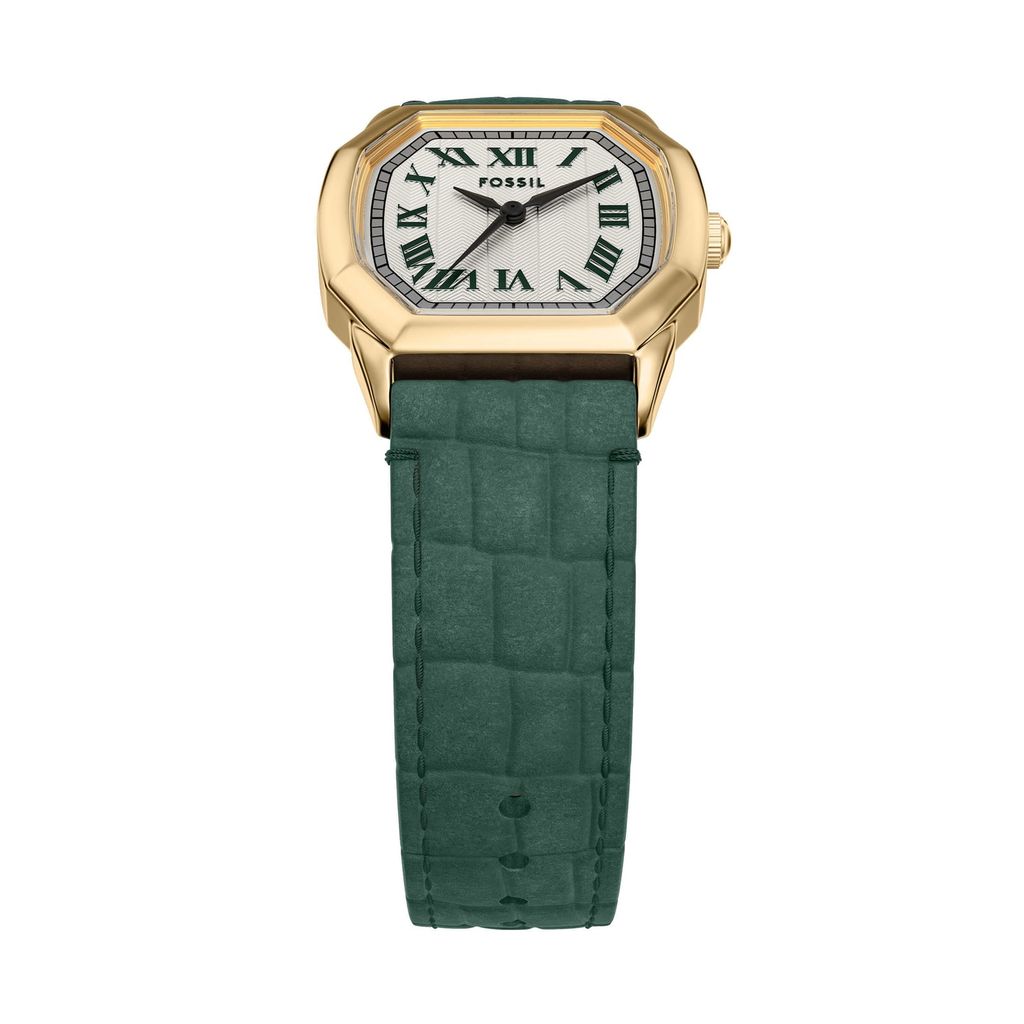 Đồng hồ Nữ Fossil Harlow màu dây xanh lá mặt bát giác màu kem  ES5427