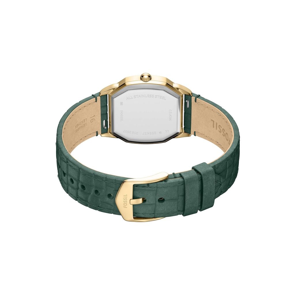 Đồng hồ Nữ Fossil Harlow màu dây xanh lá mặt bát giác màu kem  ES5427