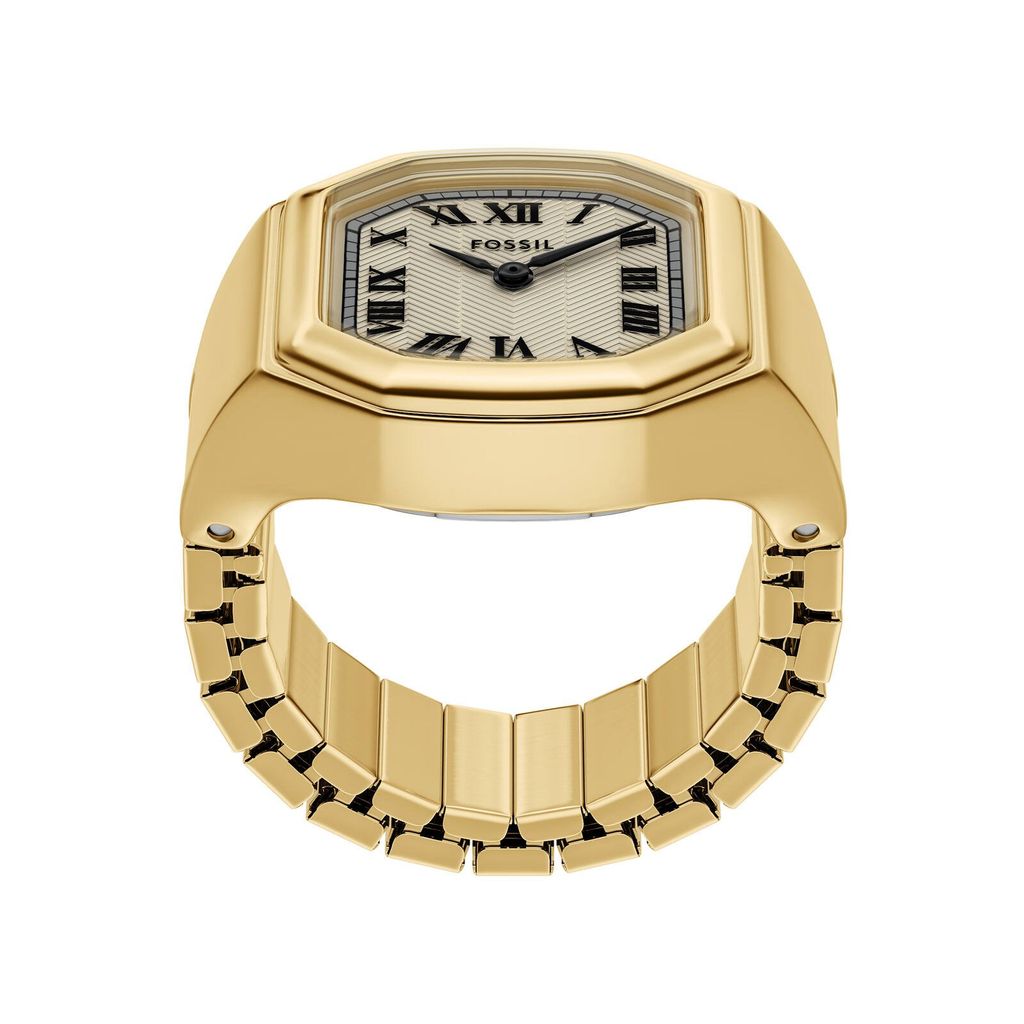 Nhẫn Đồng hồ Nữ Fossil Harlow, 16MM, dây kim loại, màu vàng, mặt Trắng, thép không gỉ ES5446