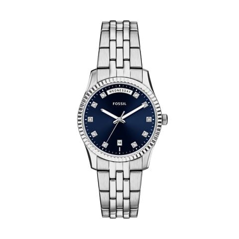 Đồng hồ Nữ Fossil Scarlette Dây kim loại màu bạc mặt tròn  ES5457