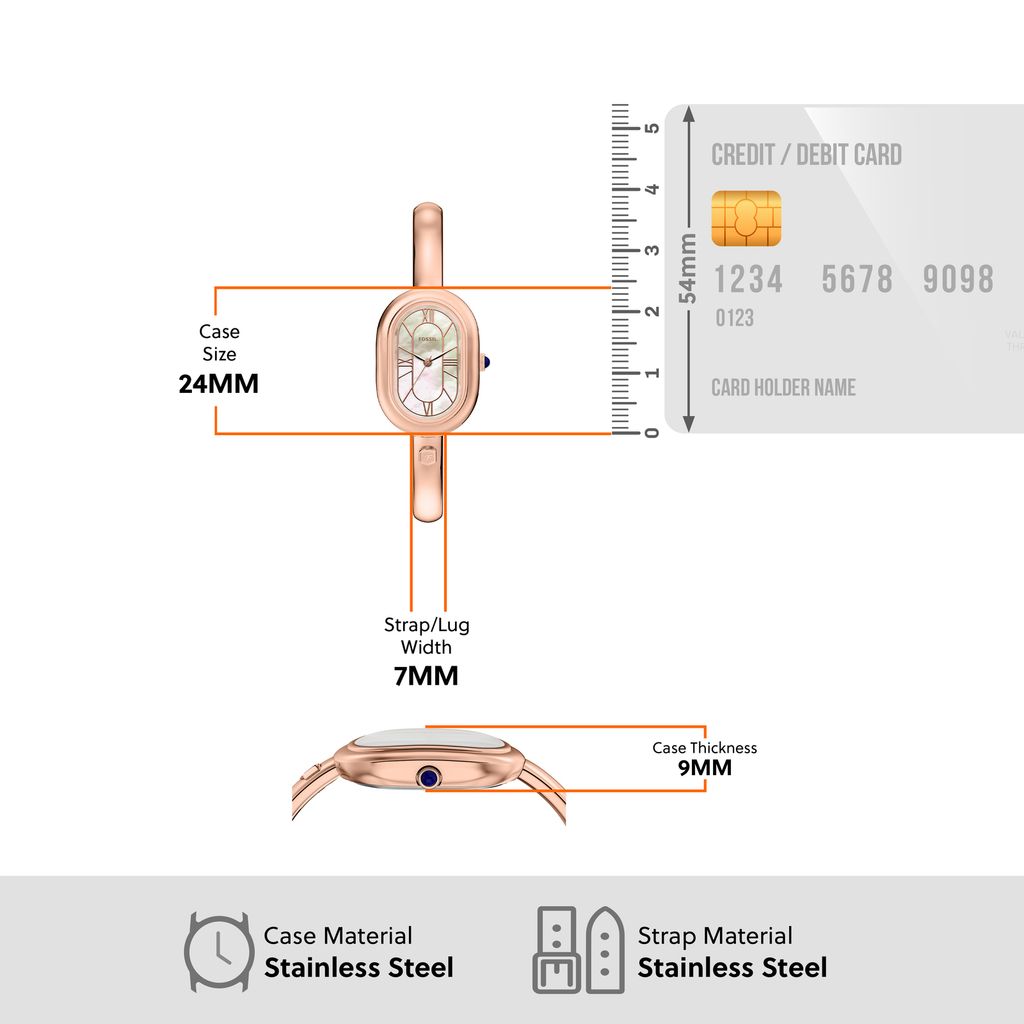 Đồng hồ Nữ Fossil Sloan dây kim loại màu vàng hồng ES5472