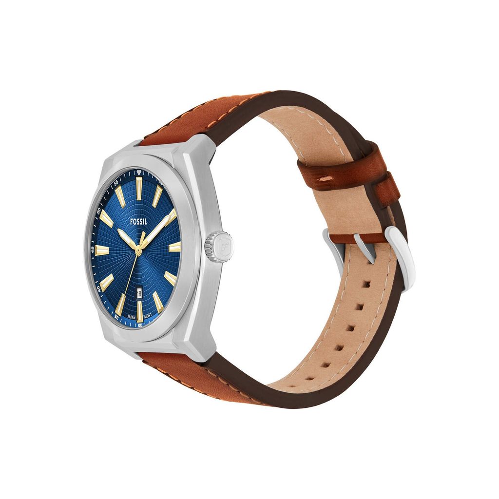 Đồng hồ Nam Fossil Everett dây da 42 MM mặt màu xanh FS6115