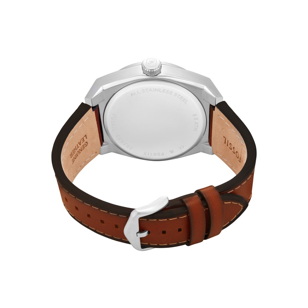 Đồng hồ Nam Fossil Everett dây da 42 MM mặt màu xanh FS6115