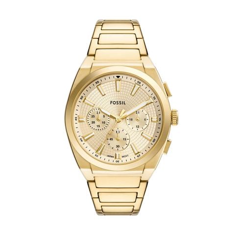Đồng hồ Nam Fossil Everett  dây thép không gỉ 44 MM mặt màu vàng FS6119