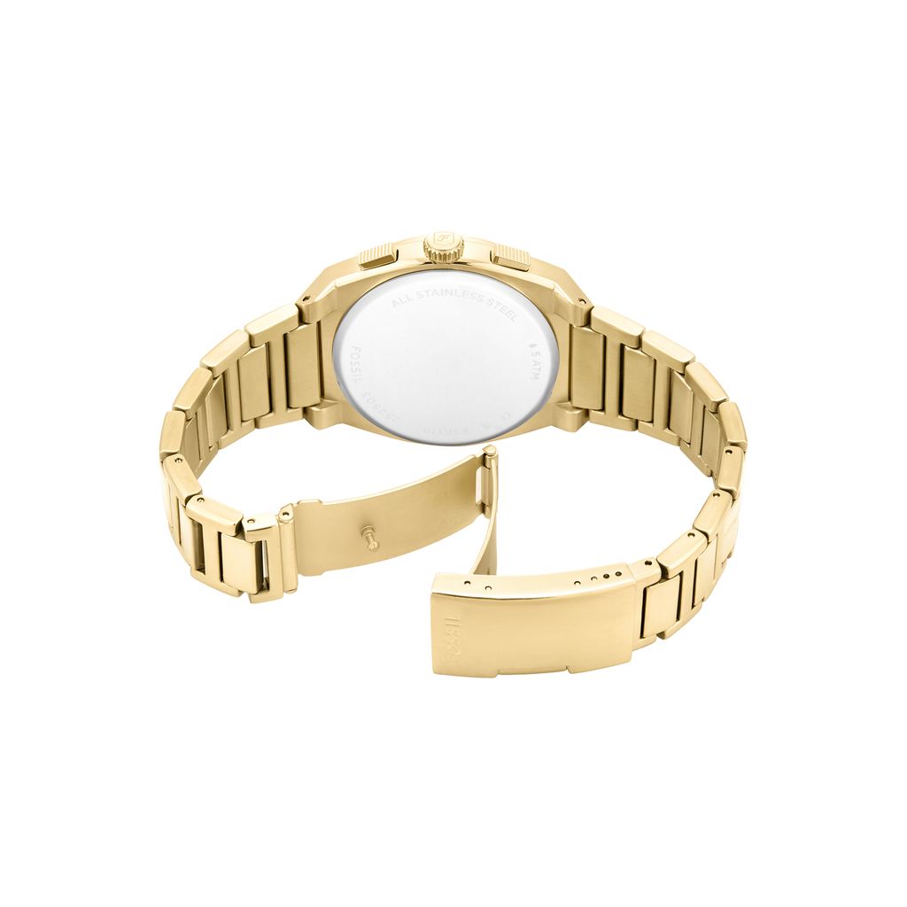 Đồng hồ Nam Fossil Everett  dây thép không gỉ 44 MM mặt màu vàng FS6119