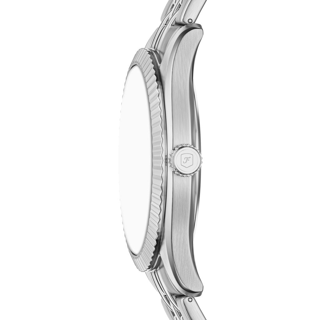 Đồng hồ Nam Fossil Campbell dây kim loại, màu bạc, mặt  màu đen 42 MM FS6139