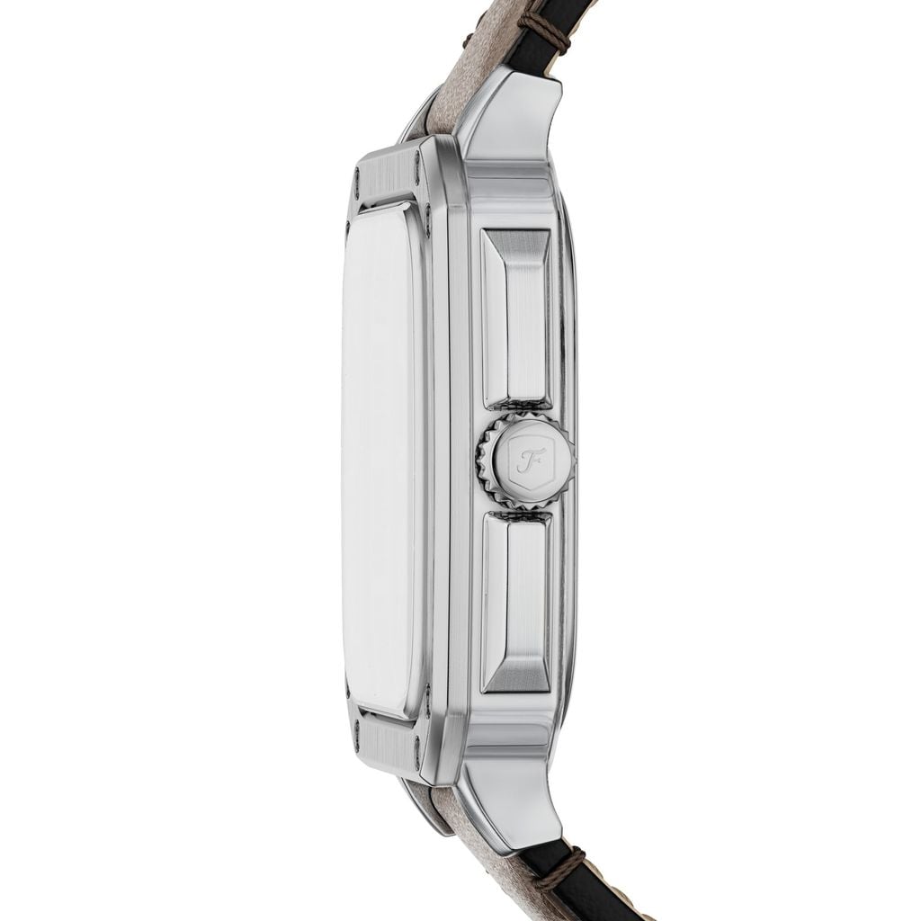 Đồng hồ Nam Crosby  - Mặt vuông dây Da màu Nâu mặt màu Xanh lá 42 MM FS6150