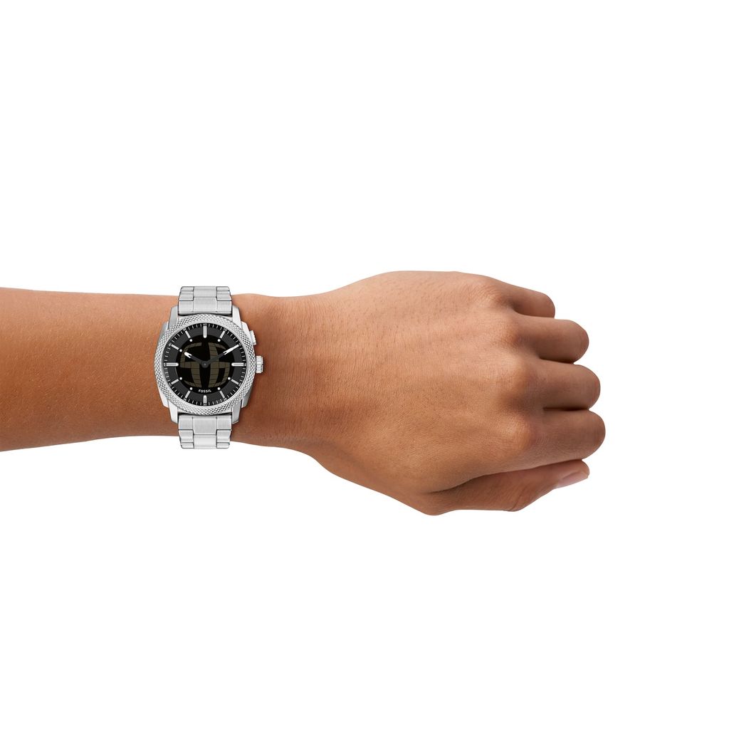 Đồng hồ Fossil  Big Tic Machine Nam dây Thép không rỉ màu Bạc mặt màu Negative Display 41 MM FS6155 - Digital Watch