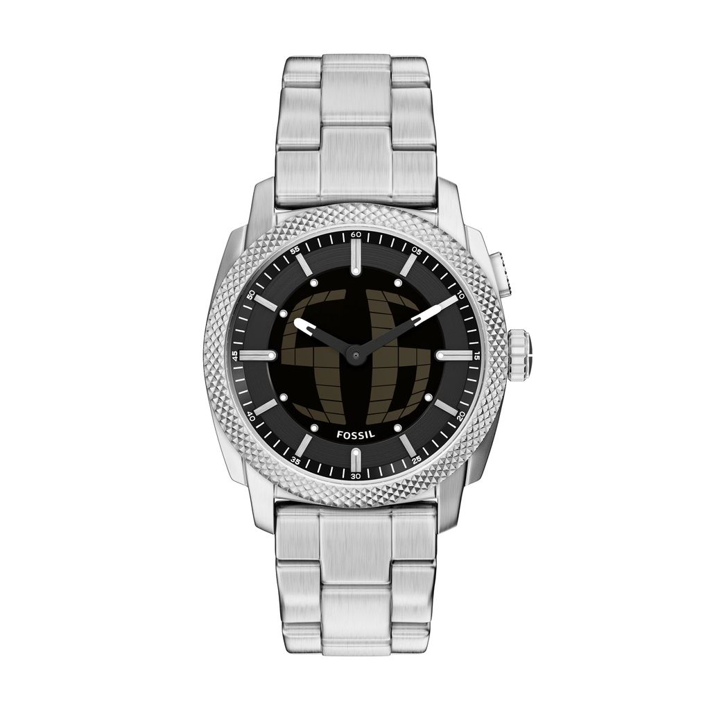 Đồng hồ Fossil  Big Tic Machine Nam dây Thép không rỉ màu Bạc mặt màu Negative Display 41 MM FS6155 - Digital Watch