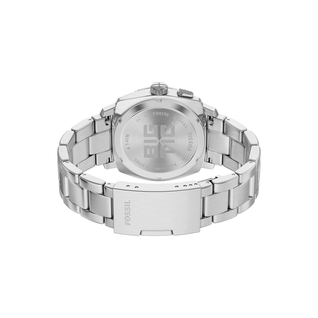 Đồng hồ Fossil  Big Tic Machine Nam dây Thép không rỉ màu Bạc mặt màu Negative Display 41 MM FS6155 - Digital Watch