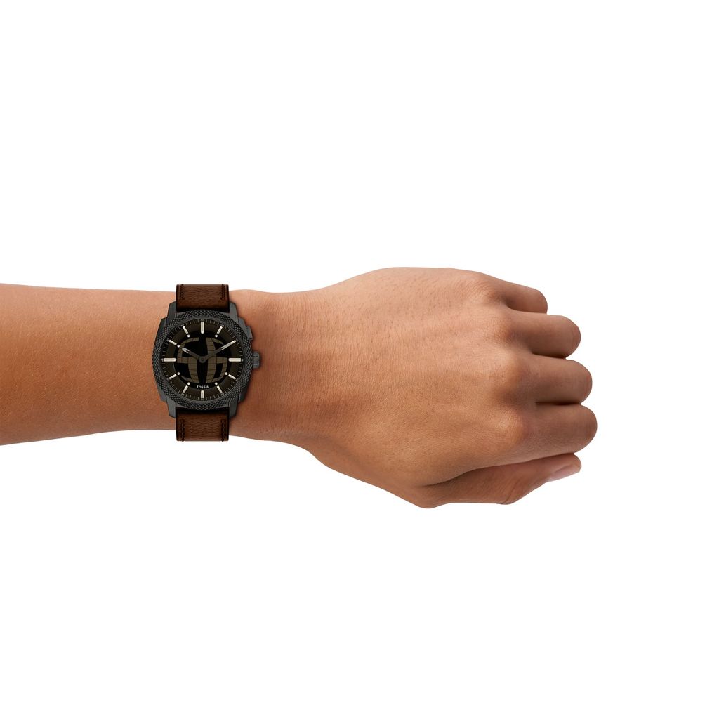 Đồng hồ Fossil Big Tic Machine Nam dây Da màu Nâu mặt màu Negative Display 41 MM FS6165 - Digital Watch