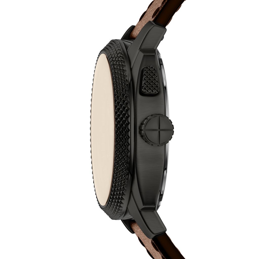 Đồng hồ Fossil Big Tic Machine Nam dây Da màu Nâu mặt màu Negative Display 41 MM FS6165 - Digital Watch