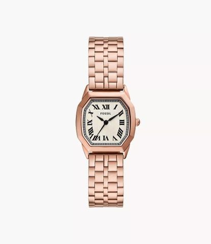 Đồng hồ nữ Fossil HARLOW OCTAGON Mặt vuông - dây thép không gỉ, mặt 27MM màu ROSE GOLD ES5386