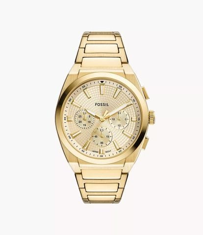 Đồng hồ Nam Fossil Everett  dây thép không gỉ 44 MM mặt màu vàng FS6119