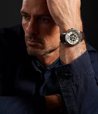 Đồng hồ nam cơ Fossil Heritage Automatic - Dây da nâu, 43MM, ME3264