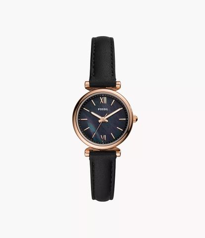 Đồng hồ Nữ Fossil Carlie Mini Dây Da Mặt Đen 28mm ES4700