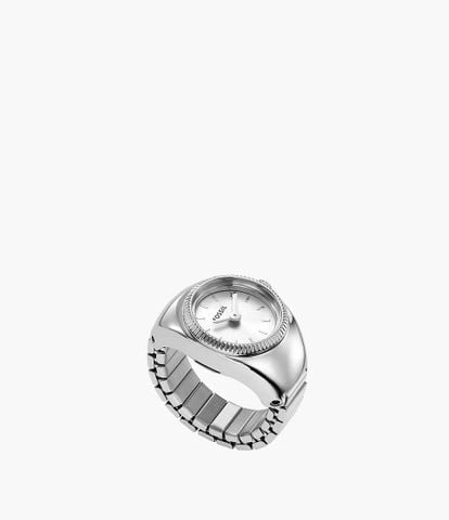 Nhẫn đồng hồ nữ Fossil WATCH RING mặt 15MM dây thép không gỉ màu bạc, ES5245